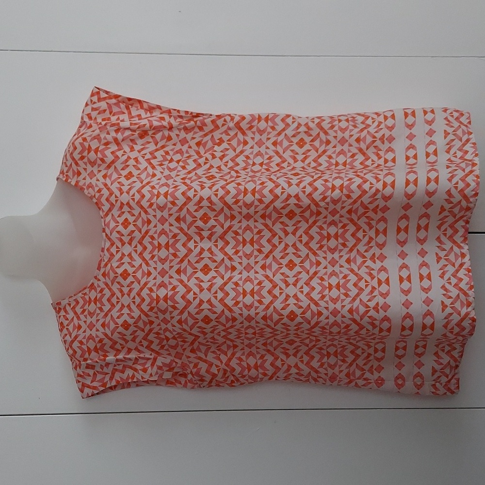 The Limited Tomato Red Pink and White Geometric Print Camisole Size Large